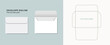 © Vipin - Luxury Envelope die cut and mock up template, Vector illustration. Envelopes mockup front and back view.
