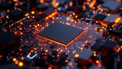 Poster - Circuit board with central processor (1)