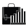 © Pramila - Minimal briefcase and bar chart merge on white background