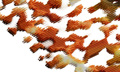 Aufkleber - 3D rendered abstract background with orange spheres forming a dynamic pattern. Perfect for modern design projects.