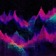 Fototapete - Abstract colorful mountain landscape 