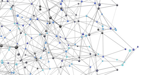 Poster - Abstract 3D rendering of a complex network.  Ideal for technology, connection, and global concepts.