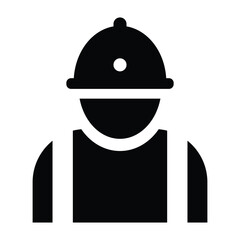 Fototapete - Construction man helmet icon, vector logo design. Flat style vector illustration hard hat isolated on white background. Flat vector of plastic black helmet for construction worker. Vector image.
