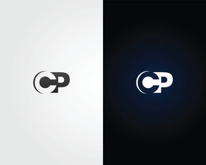 Poster - Letter CP Abstract Initial Logo Design Elegant Vector Template.