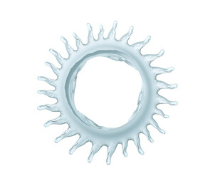 Poster - A Captivating Circular Splash, Mesmerizing Symmetrical Water Ring Shape Bursts Creating a Stunning and Abstract Visual Effect in a Minimalist Composition