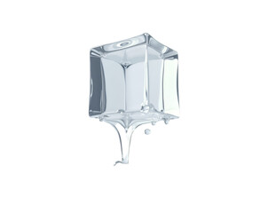 Poster - a captivating gleaming transparent cube with rounded edges, symbolizing innovation, clarity, and the