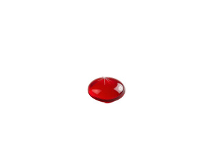 Poster - A solitary vibrant red orb floats serenely, its surface reflecting a soft glow against a stark scene, evoking feelings of purity and solitude