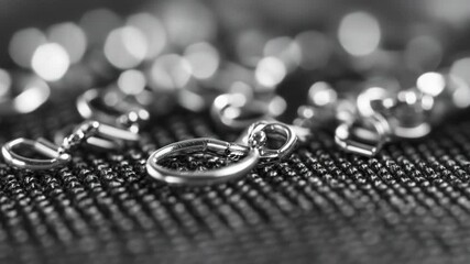Poster - A bunch of rings in black and white photo