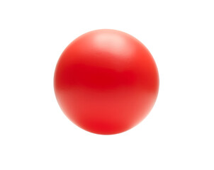 Poster - A Vibrant Red Rubber Ball Levitating Against a Plain Backdrop Creating a Playful and Minimalist Composition Emphasizing Color and Form Simplicity