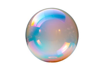 Poster - Abstract iridescent bubble floating serenely, shimmering with ethereal pastel hues and captivating light reflections, offering a tranquil and dreamlike vision