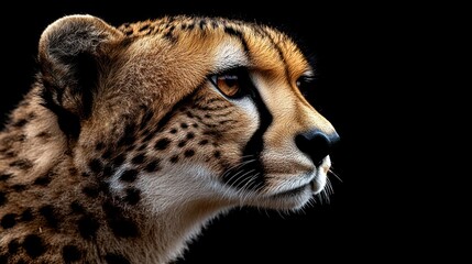 close-up profile of a cheetah