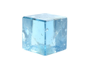 Poster - Captivating layered frozen cube with highly detailed textures creates a visually appealing pattern, showcasing intricate details in a captivating manner