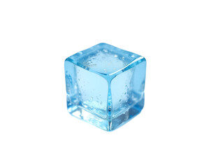 Poster - captivating translucent blue ice cube with subtle internal textures, ideal for representing refreshm