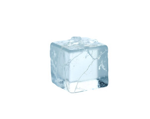 Poster - captivating translucent ice cube, a frozen moment of clarity, showcasing sharp crystalline edges and