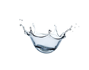 Poster - Capturing the ephemeral dance, A stunning high speed photograph of water splash, showcasing its delicate, intricate form and fluid motion against a stark setting