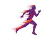 © Mohammad - Runner silhouette with motion isolated on white background