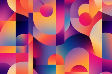Poster - geometric pattern with vibrant gradients, seamless loop, modern abstract art
