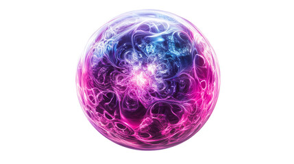 Wall Mural - Luminous orb with flowing filaments, cut out transparent