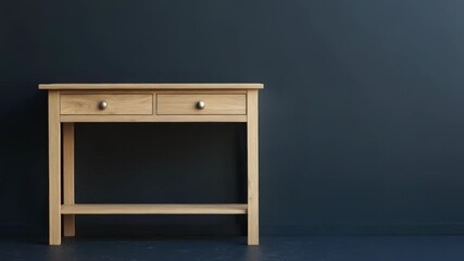 Poster - A wooden table with two drawers and a shelf, suitable for office or home use