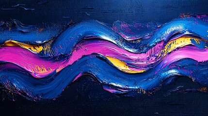 Poster - Artistic painting featuring abstract brush stroke layering and twilight glow for a unique and engaging visual experience captured in a creative setting