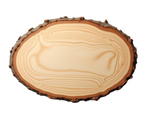 Poster - Detailed Wooden Oval Sign with Natural Bark Border, Perfect for Rustic Design Elements and Customizable Message Boards, Showcasing Woodgrain Texture
