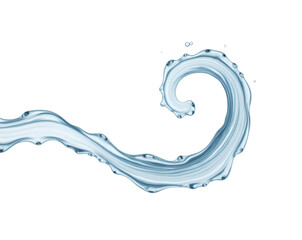 Poster - Dynamic Liquid Art, An Abstract Water Splash with a Dominant Curve, Evoking Fluidity, Motion and Freshness in a Minimalist Composition for Design and Creative Projects