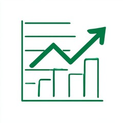 Poster - Green Graph Showing Positive Trend and Increasing Bars: A Visual Representation of Growth