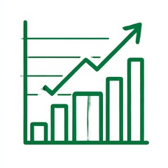 Poster - Green Growth: A Financial Bar Graph Demonstrating Economic Progress and Investment Trends on a White Background
