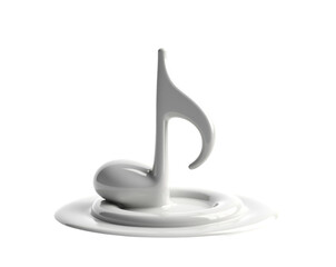 Poster - Elegant Music Note Illustration with Glossy Texture and Fluid Splash Effect, Perfect for Audio Projects and Melodic Visualizations, Highlighting Harmony and Artistic Interpretation