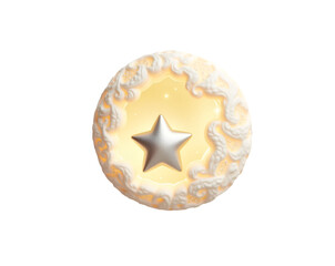 Poster - enchanting lunar fantasy, a silver star nestled within a glowing, ornate moon, creating a celestial 