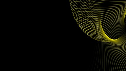 Line yellow abstract on black background 4k motion looping