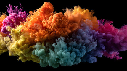 Poster - burst of colors: a stunning visual symphony unfolds as vibrant hues of color explode and merge in a 