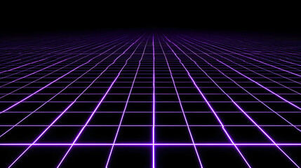 Poster - geometric grid and perspective: a stunning perspective view of a vibrant, luminous grid that creates