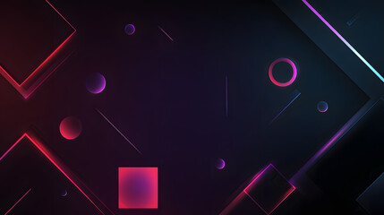 Poster - abstract geometry: captivating geometric shapes and gradients dance across a dark, minimalist canvas