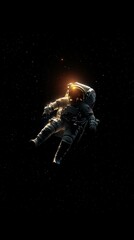 a solitary astronaut floats through the cosmos, surrounded by a sea of stars and distant galaxies, b