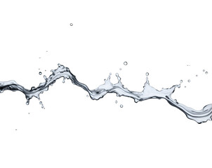 Poster - High-Contrast Dynamic Water Splash Art, A Captivating Zigzag Formation Against a Deep backdrop, Perfect for Design Elements and Creative Projects with its Fluid Motion and Sharp Focus