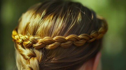 Poster - Close-up shot of a person with intricate braided hairstyle