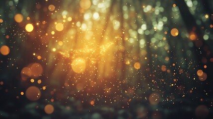 Poster - Blurry background with shimmering lights creating a dreamlike surreal atmosphere in an ambient setting of soft colors and shapes