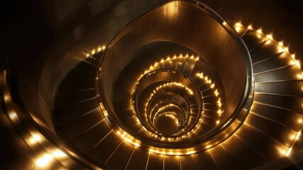 Poster - Cozy holiday atmosphere with festive lighting on a spiral staircase