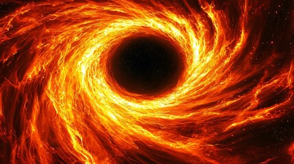 Wall Mural - mysterious black hole at the center of cosmic darkness surrounded by celestial bodies and natural su