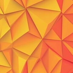 Poster - The design features a bright and colorful abstract background with geometric elements, including triangles, squares, and diagonal lines, showcasing a gradient of golden yellow, orange, and red, with