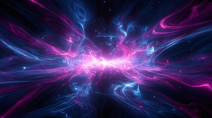 Poster - Captivating abstract design featuring purple and blue colors creating a unique celestial energy field with artistic flair