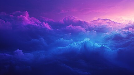Poster - enchanting purple sky filled with clouds and celestial energy fields depicting hypercharged nebulae 