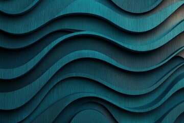 Poster - A beautiful dark blue background with wavy lines is showcased, accompanied by navy blue elegant abstract elements and silk satin fabric with nice folds, offering sufficient copy space