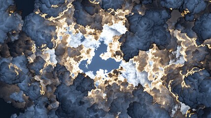 Poster - Majestic collection of fluffy clouds in the sky forming a soft ambient display of natural beauty and scenic wonder
