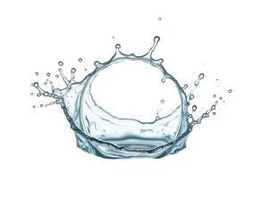 Aufkleber - Photorealistic Circular Water Splash Against a Plain Backdrop, Capturing the Moment of Impact and Dynamic Movement in High Detail and Clarity