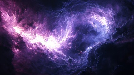 Poster - captivating purple and blue nebula highlighting the beauty of celestial energy and magnetic fields i
