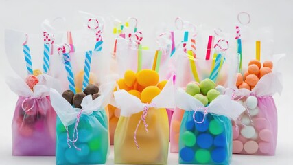 Poster - Colorful bags overflowing with sweet treats
