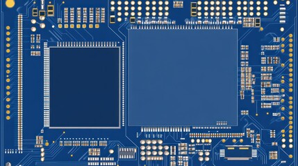 Poster - High-Resolution Image of a Blue Circuit Board