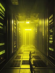Poster - Server Room Yellow Lights